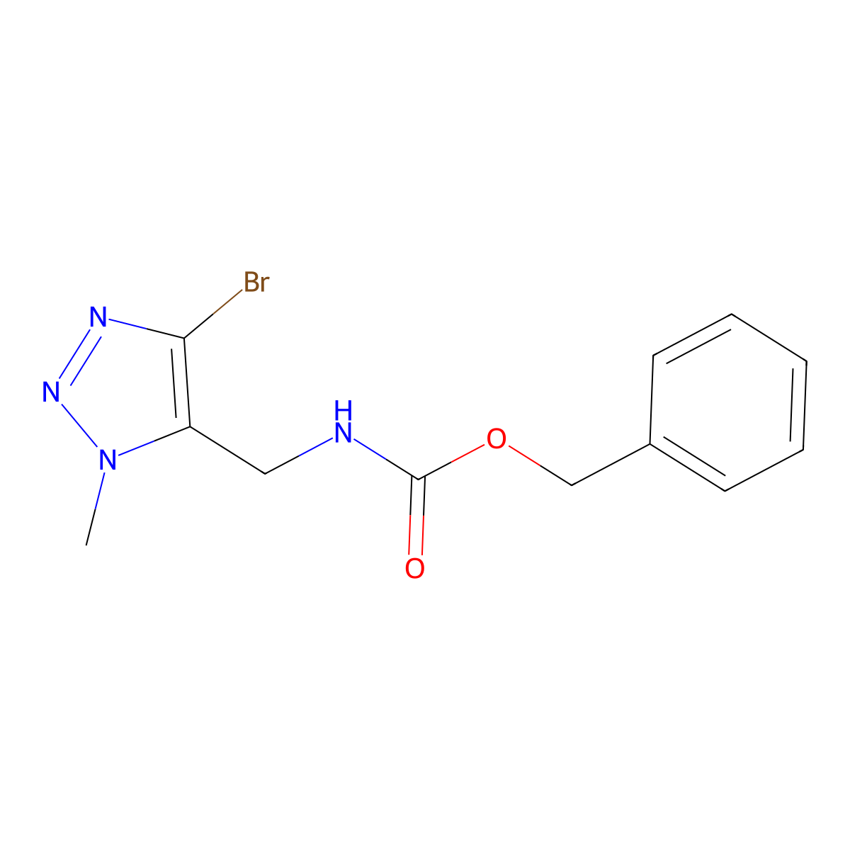 benzyl N-[(4-bromo-1-methyl-1H-1,2,3-triazol-5-yl)methyl]carbamate molecular structure, CAS 2302146-46-7