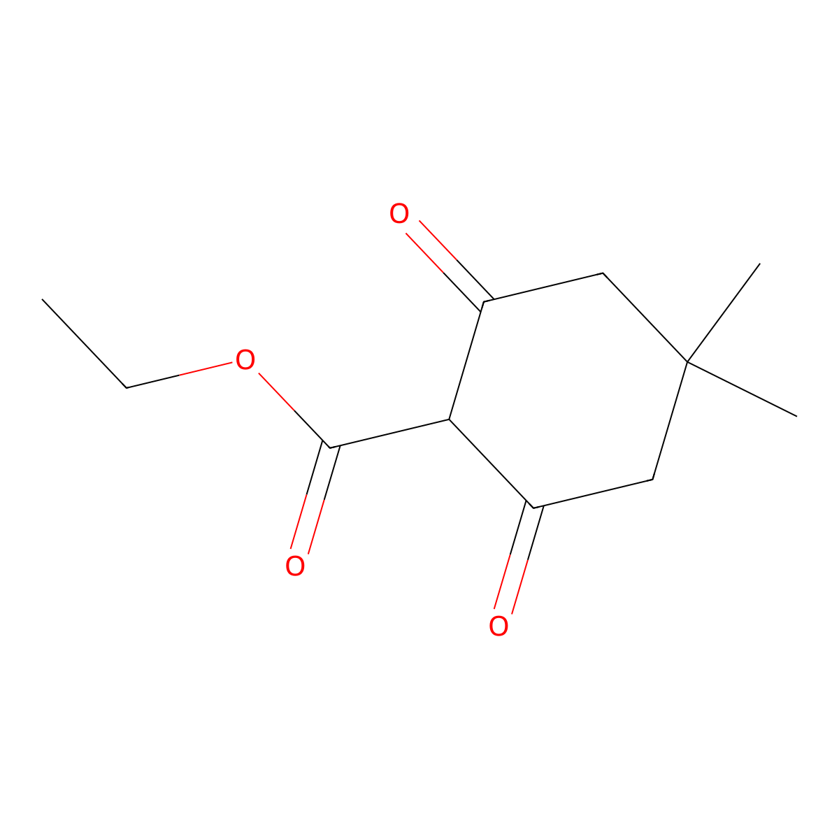 Ethyl 4,4-dimethyl-2,6-dioxocyclohexane-1-carboxylate molecular structure, CAS 23022-07-3