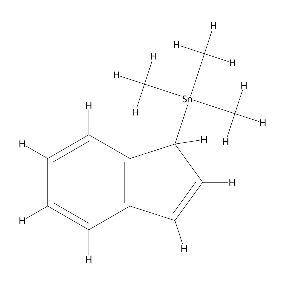 Stannane, 1H-inden-1-yltrimethyl- molecular structure, CAS 23022-40-4