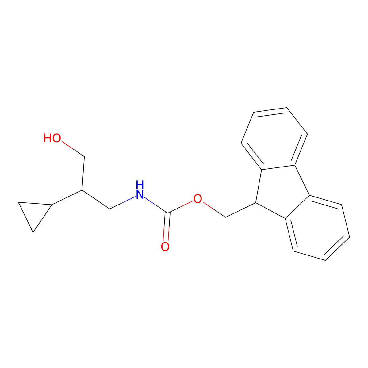 (9H-fluoren-9-yl)methyl N-(2-cyclopropyl-3-hydroxypropyl)carbamate molecular structure, CAS 2302279-17-8