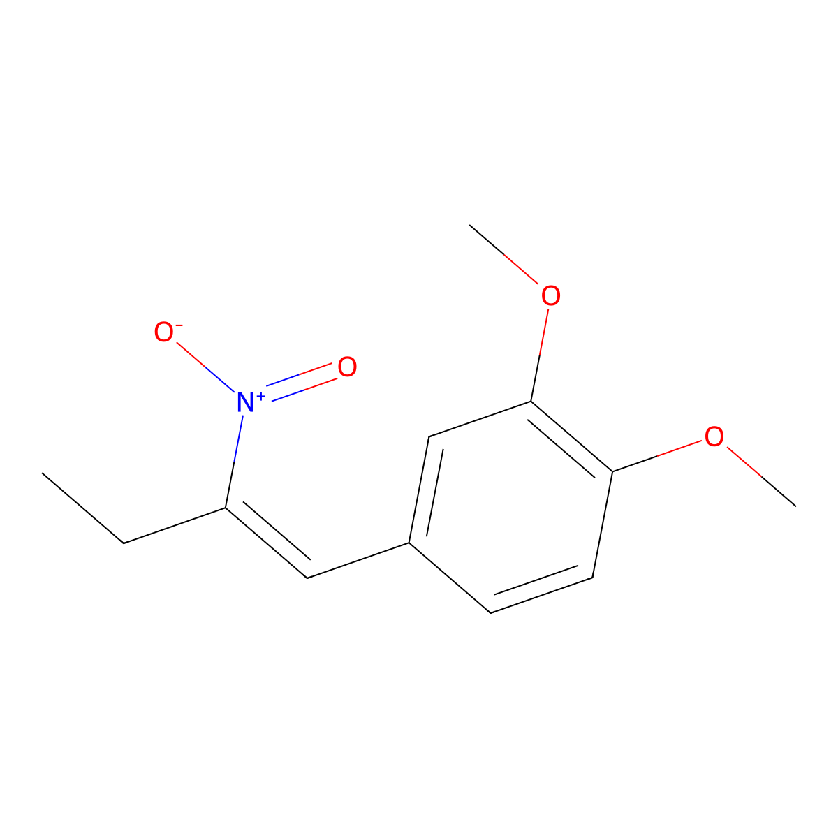 1,2-Dimethoxy-4-[2-nitrobut-1-enyl]benzene molecular structure, CAS 23023-08-7