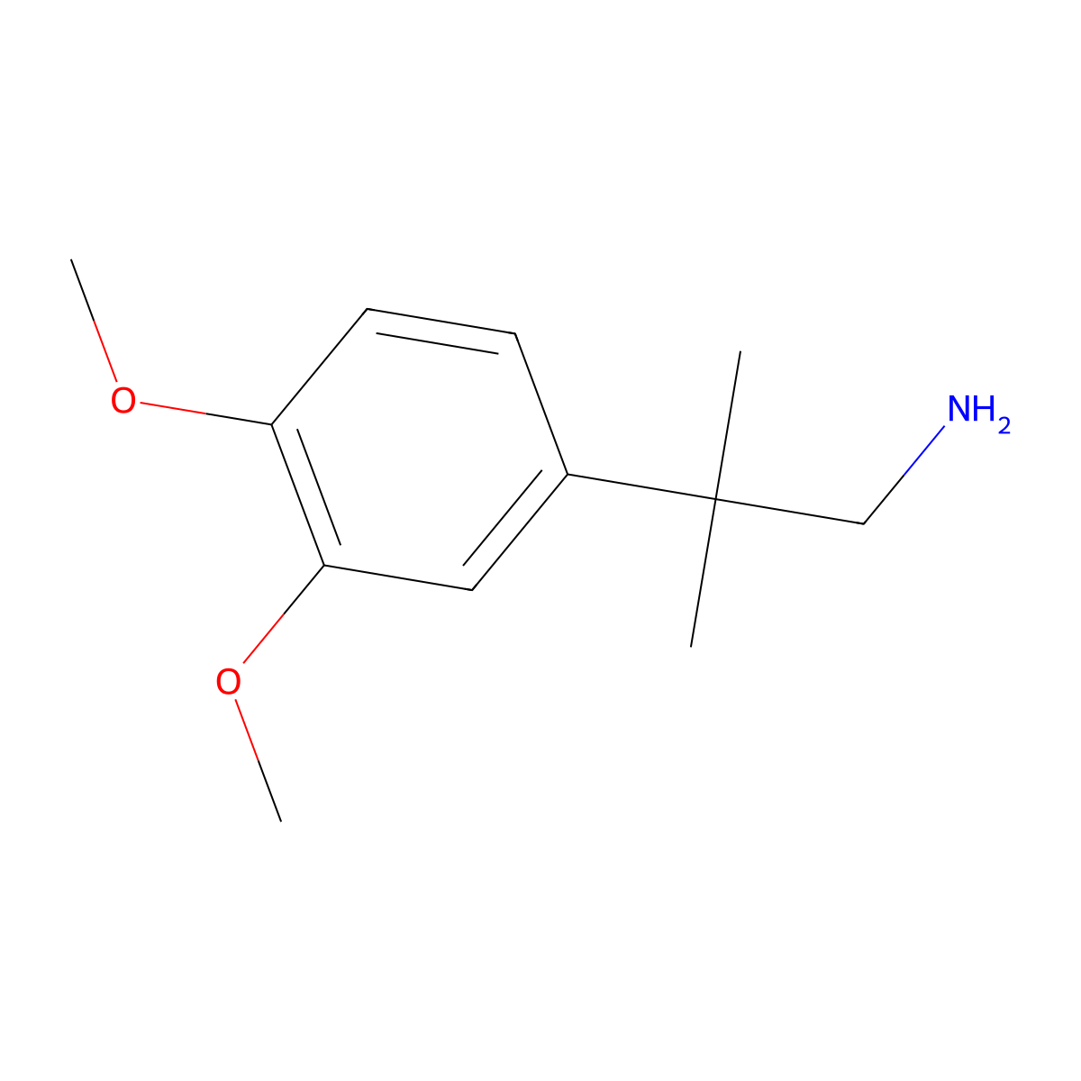 2-(3,4-Dimethoxyphenyl)-2-methylpropan-1-amine molecular structure, CAS 23023-17-8