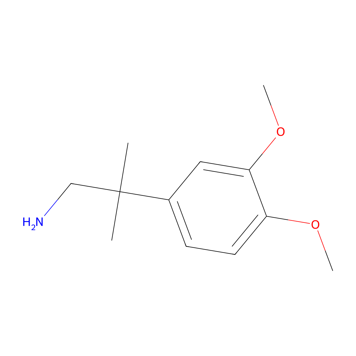 2-(3,4-Dimethoxyphenyl)-2-methylpropan-1-amine molecular structure, CAS 23023-17-8
