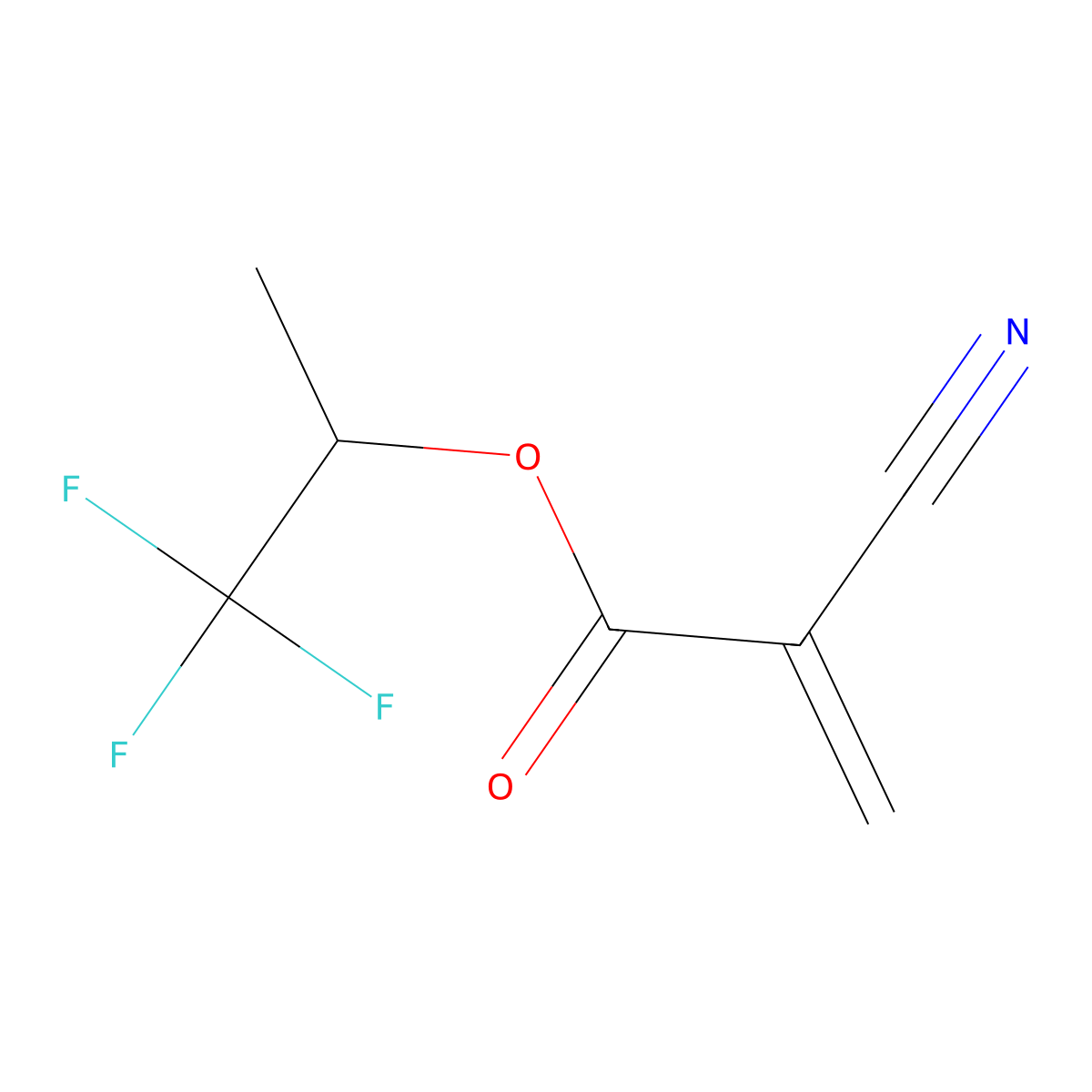 2-Propenoic acid, 2-cyano-, 2,2,2-trifluoro-1-methylethyl ester molecular structure, CAS 23023-91-8