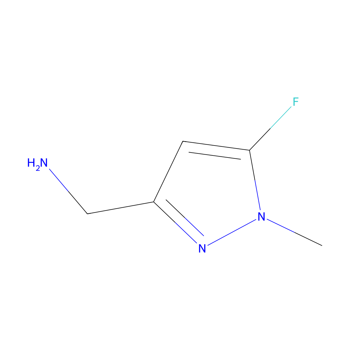 1-(5-fluoro-1-methyl-1H-pyrazol-3-yl)methanamine molecular structure, CAS 2302311-87-9