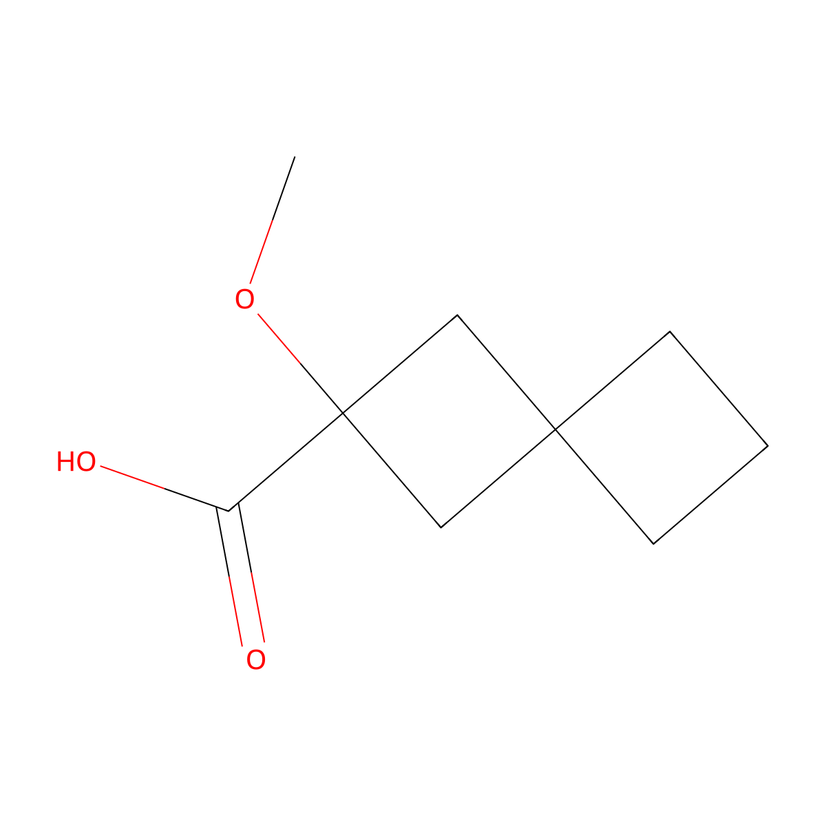 2-Methoxyspiro[3.3]heptane-2-carboxylic acid molecular structure, CAS 2302423-17-0