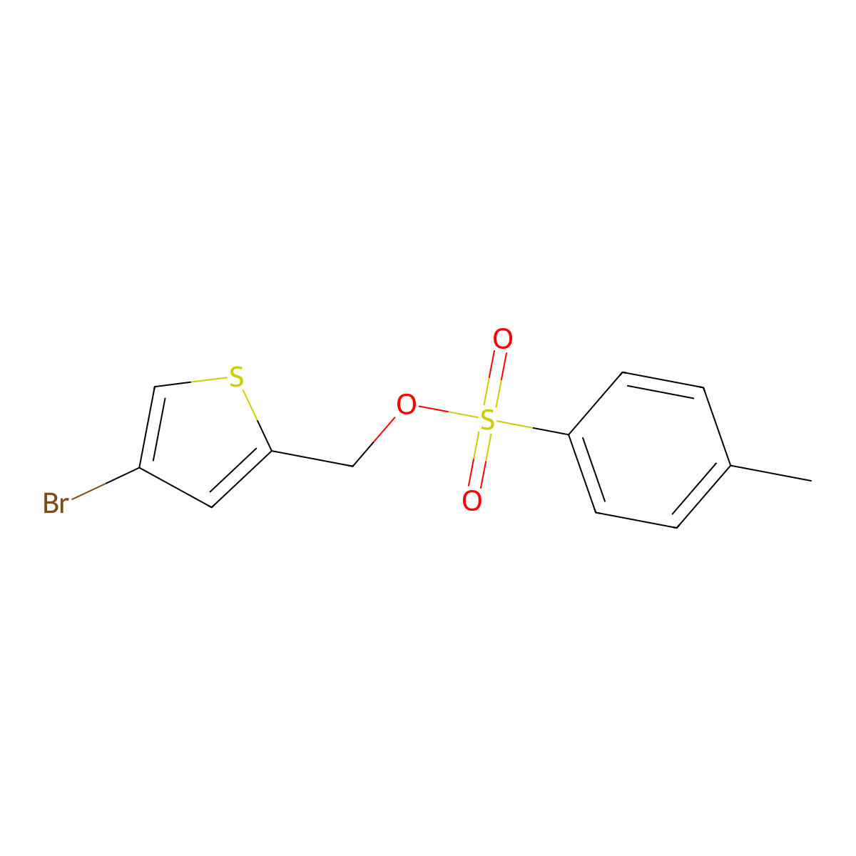 (4-Bromothiophen-2-yl)methyl 4-methylbenzene-1-sulfonate molecular structure, CAS 2302423-29-4