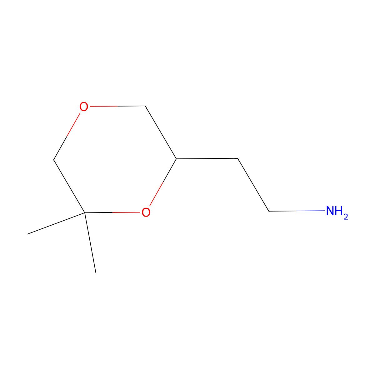 2-(6,6-Dimethyl-1,4-dioxan-2-yl)ethan-1-amine molecular structure, CAS 2302532-51-8