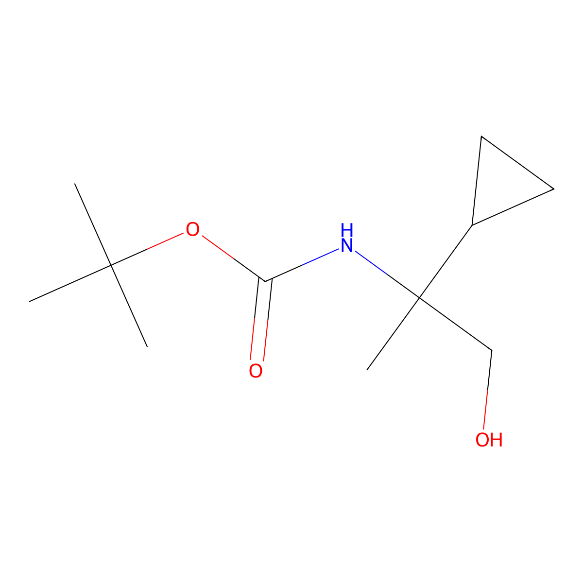 tert-butyl N-(2-cyclopropyl-1-hydroxypropan-2-yl)carbamate molecular structure, CAS 2302542-72-7