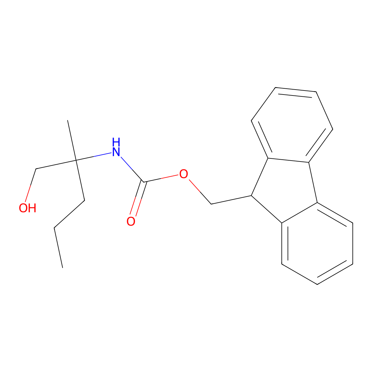 (9H-fluoren-9-yl)methyl N-(1-hydroxy-2-methylpentan-2-yl)carbamate molecular structure, CAS 2302567-55-9