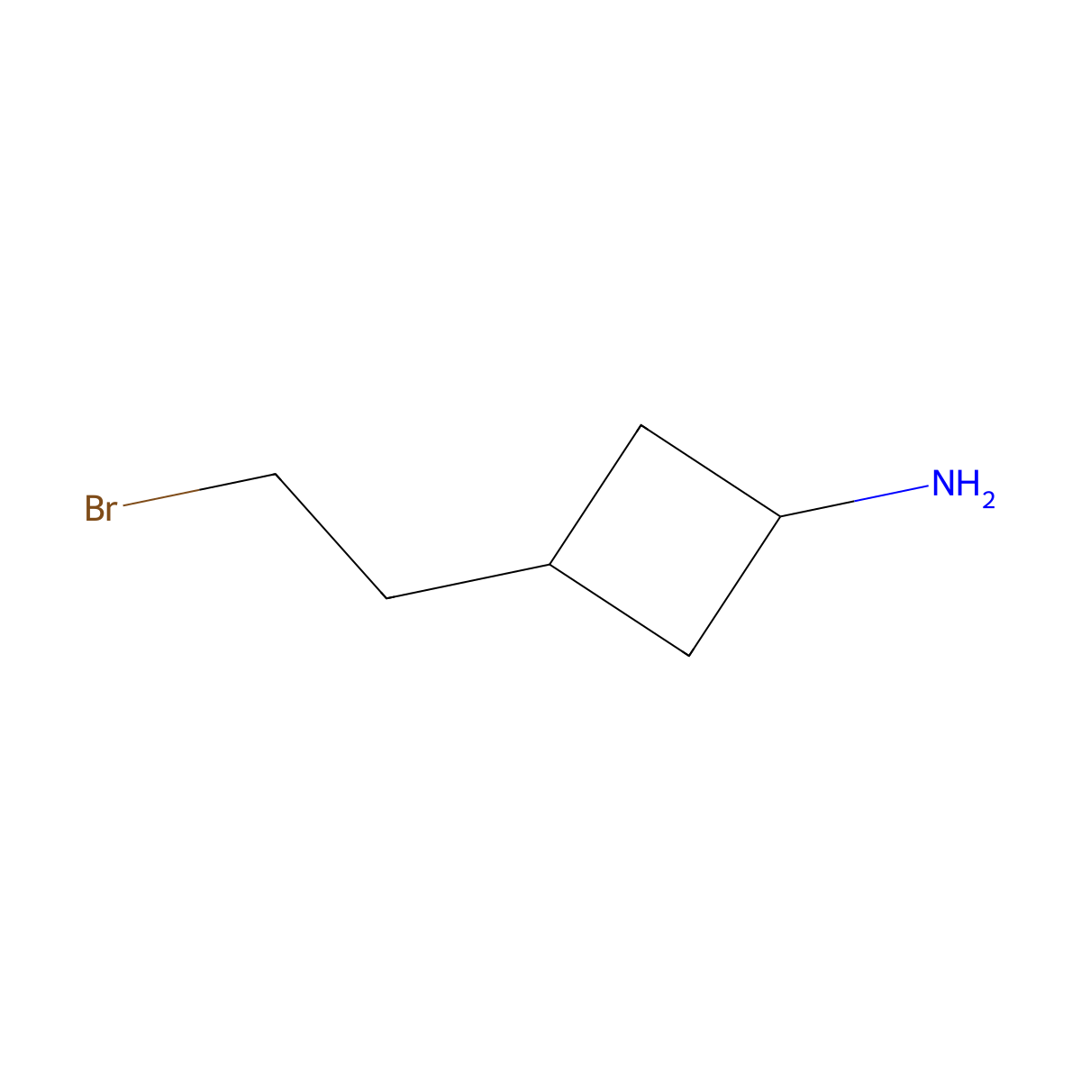 3-(2-Bromoethyl)cyclobutan-1-amine molecular structure, CAS 2302571-02-2