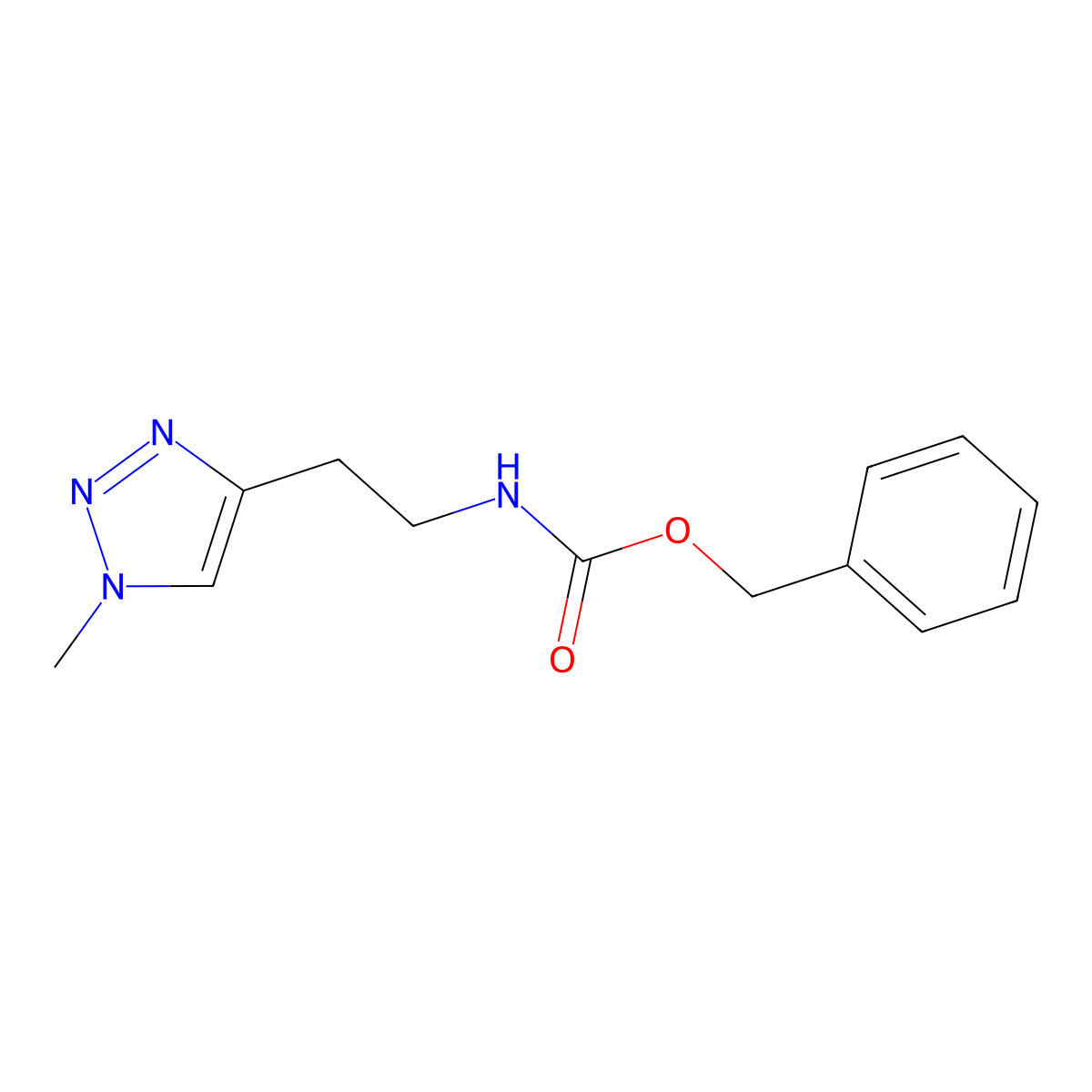 benzyl N-[2-(1-methyltriazol-4-yl)ethyl]carbamate molecular structure, CAS 2302591-43-9