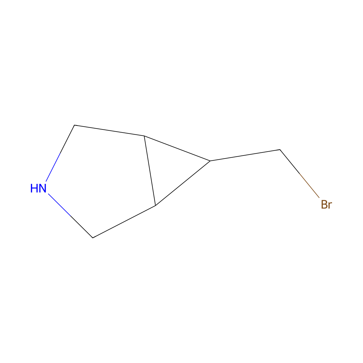 6-(Bromomethyl)-3-azabicyclo[3.1.0]hexane molecular structure, CAS 2302612-19-5