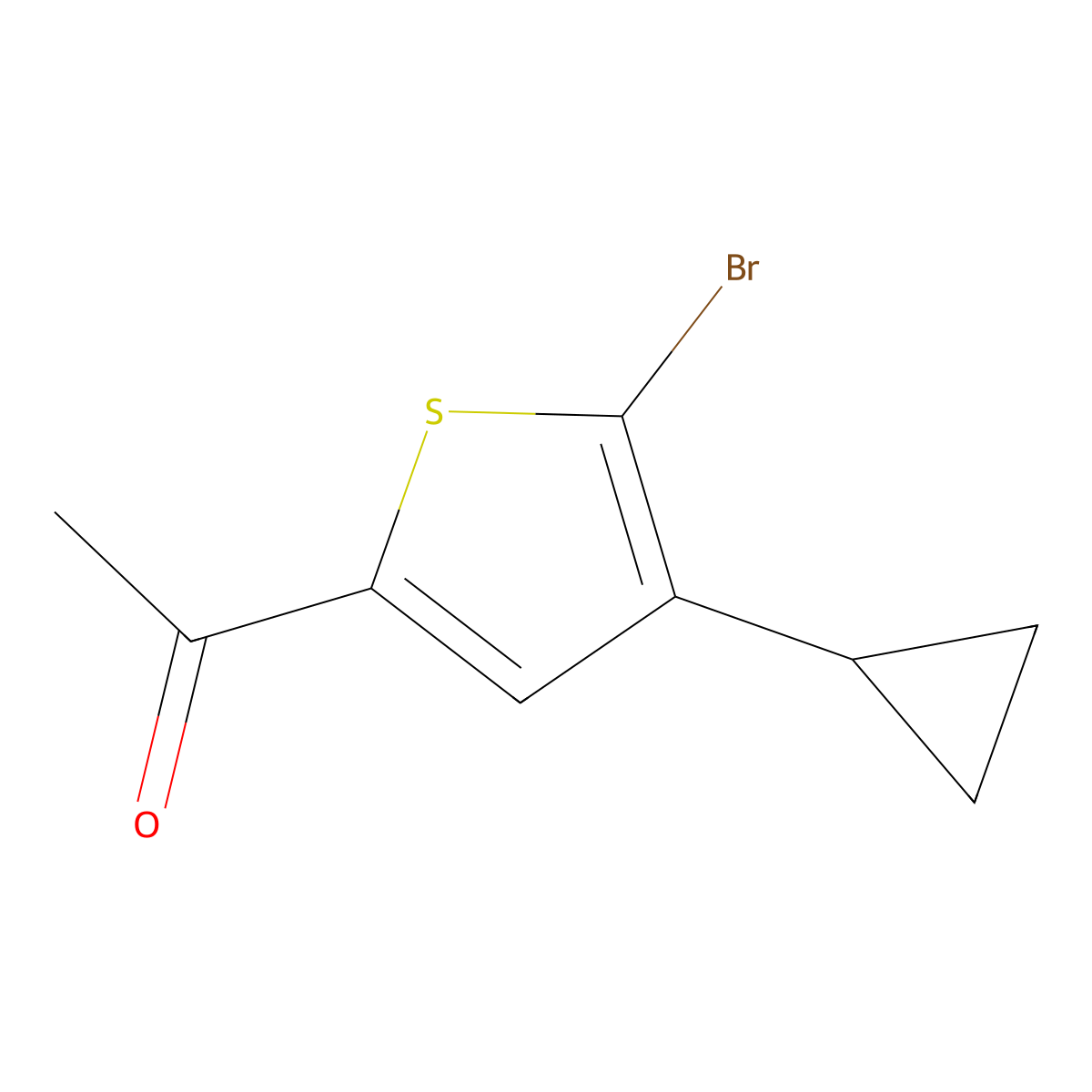 5-Acetyl-2-bromo-3-(cyclopropyl)thiophene molecular structure, CAS 2302672-24-6
