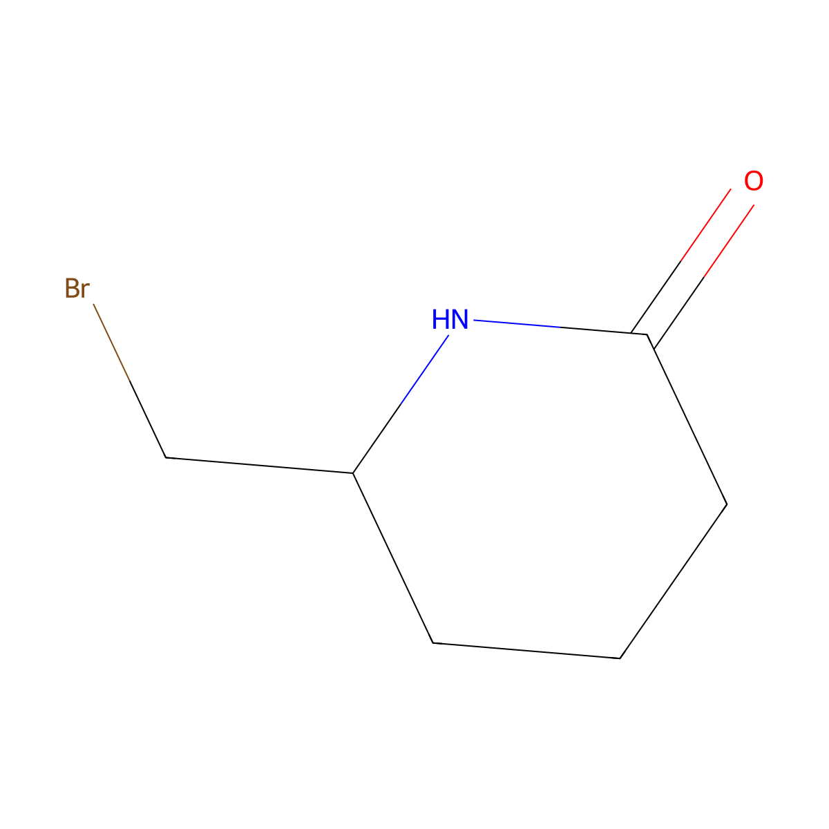 6-(Bromomethyl)piperidin-2-one molecular structure, CAS 2302720-66-5