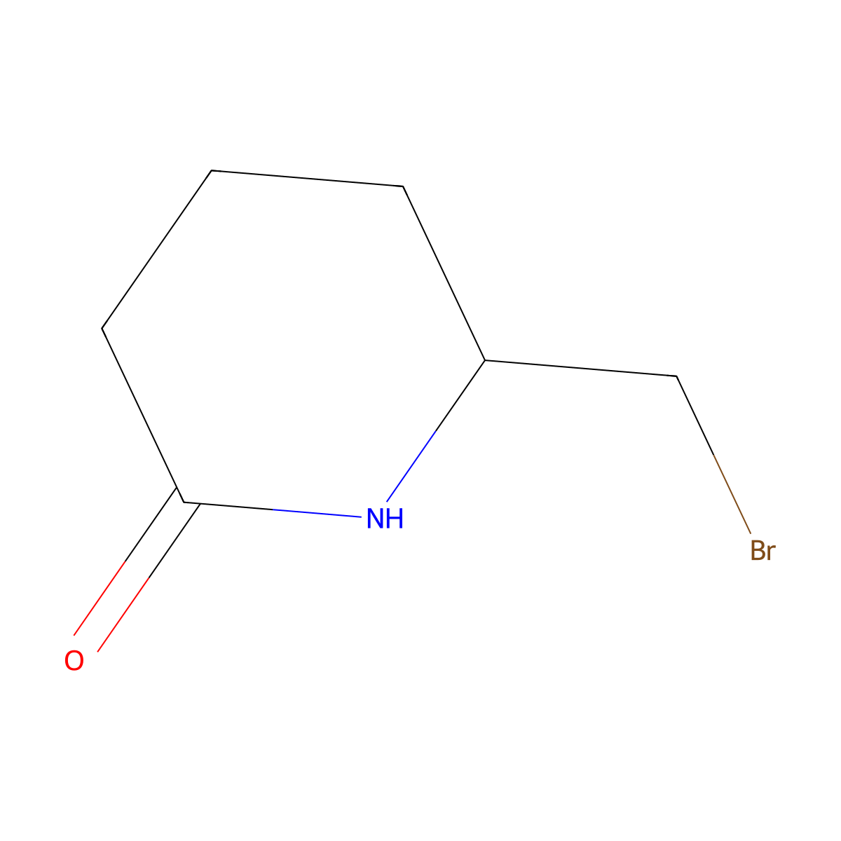 6-(Bromomethyl)piperidin-2-one molecular structure, CAS 2302720-66-5