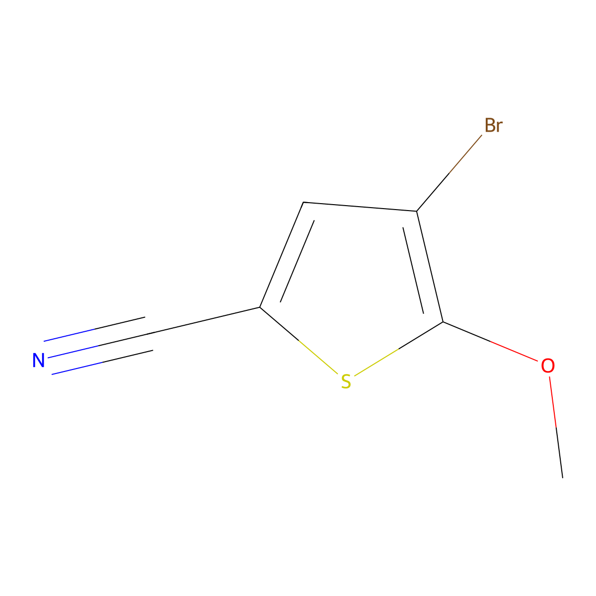 4-Bromo-5-methoxythiophene-2-carbonitrile molecular structure, CAS 2302788-99-2