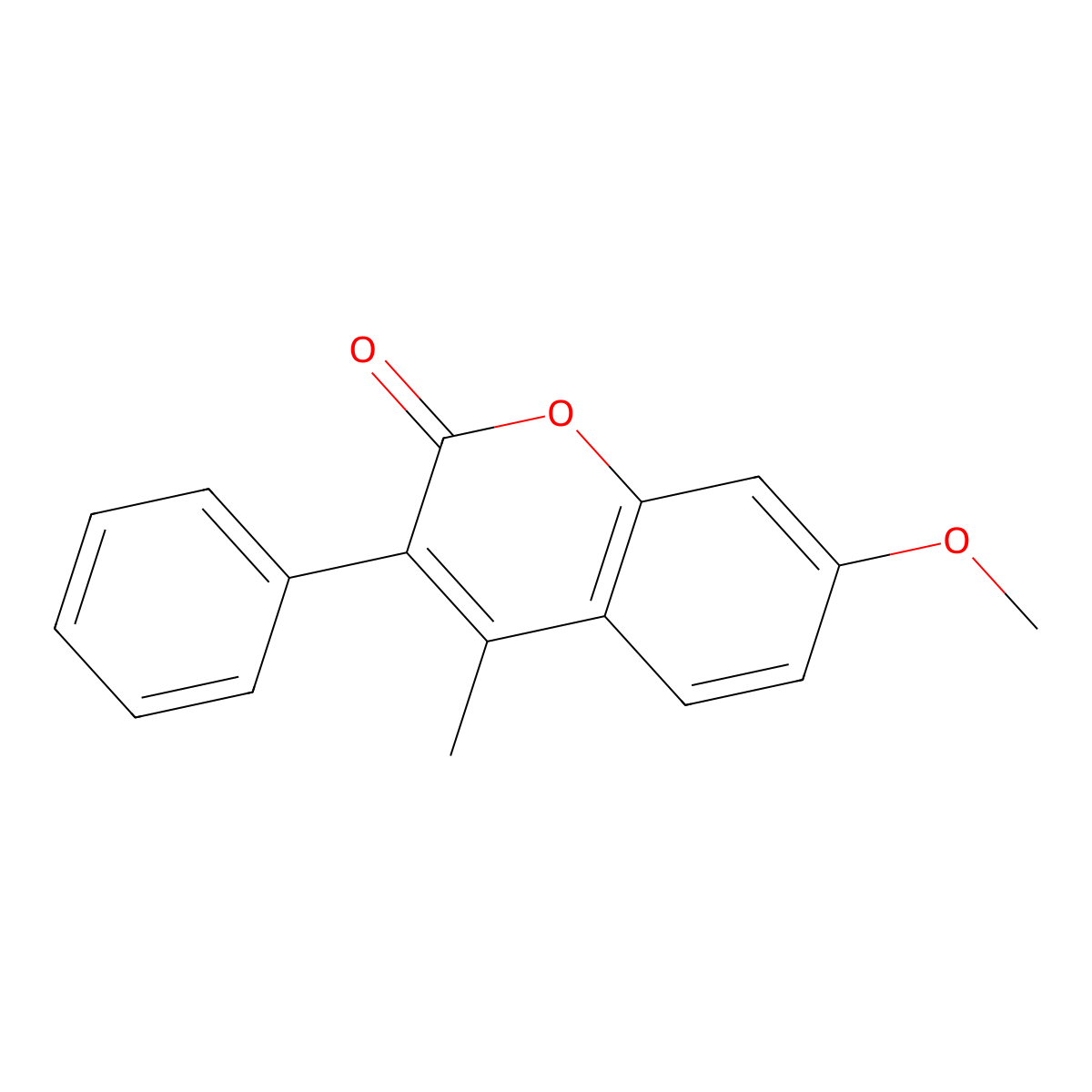 7-Methoxy-4-methyl-3-phenylcoumarin molecular structure, CAS 23028-24-2
