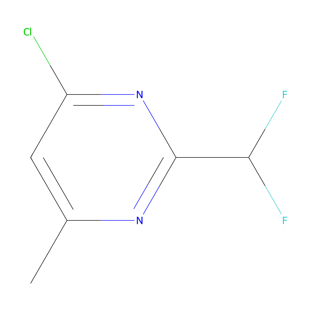 4-Chloro-2-(difluoromethyl)-6-methylpyrimidine molecular structure, CAS 2302807-98-1