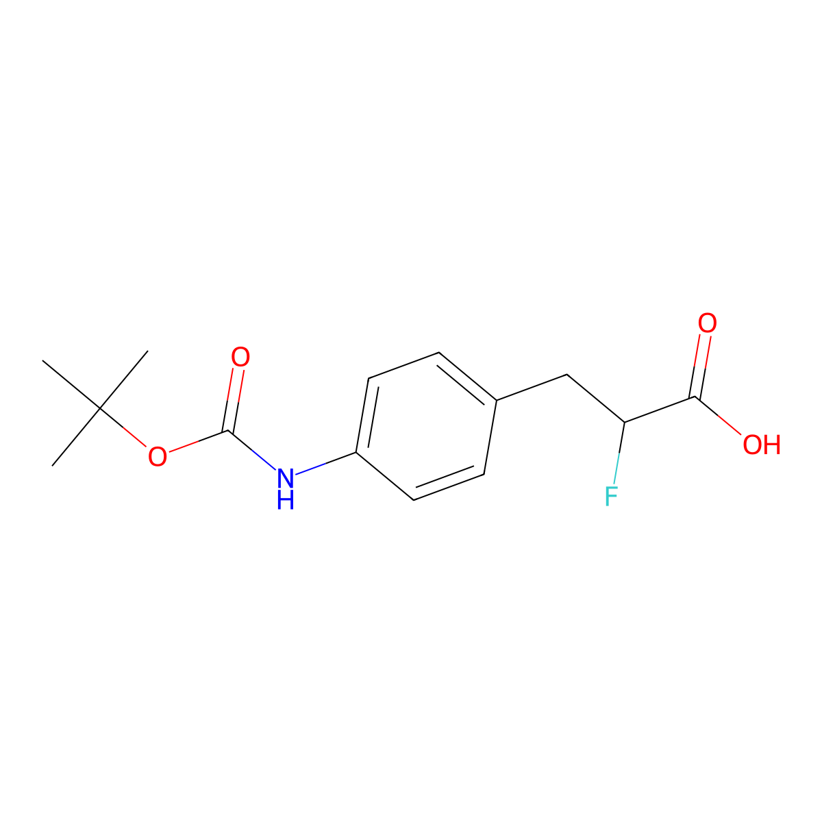3-(4-{[(Tert-butoxy)carbonyl]amino}phenyl)-2-fluoropropanoic acid molecular structure, CAS 2302808-70-2