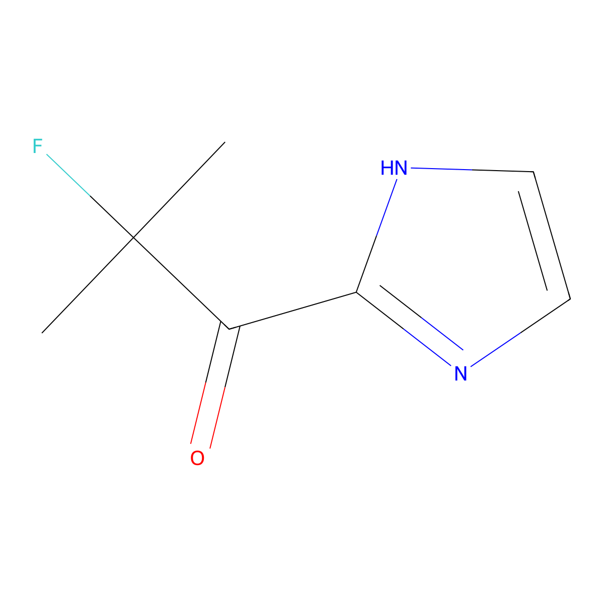 2-fluoro-1-(1H-imidazol-2-yl)-2-methylpropan-1-one molecular structure, CAS 2302813-82-5