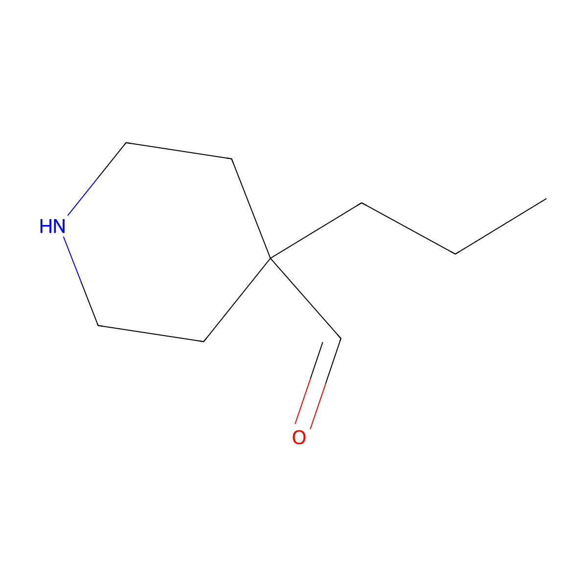 4-Propylpiperidine-4-carbaldehyde molecular structure, CAS 2302835-33-0