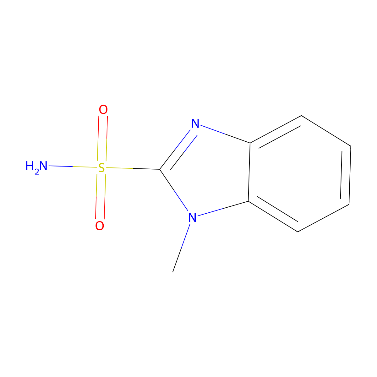 1-methyl-1H-1,3-benzodiazole-2-sulfonamide molecular structure, CAS 2302854-32-4