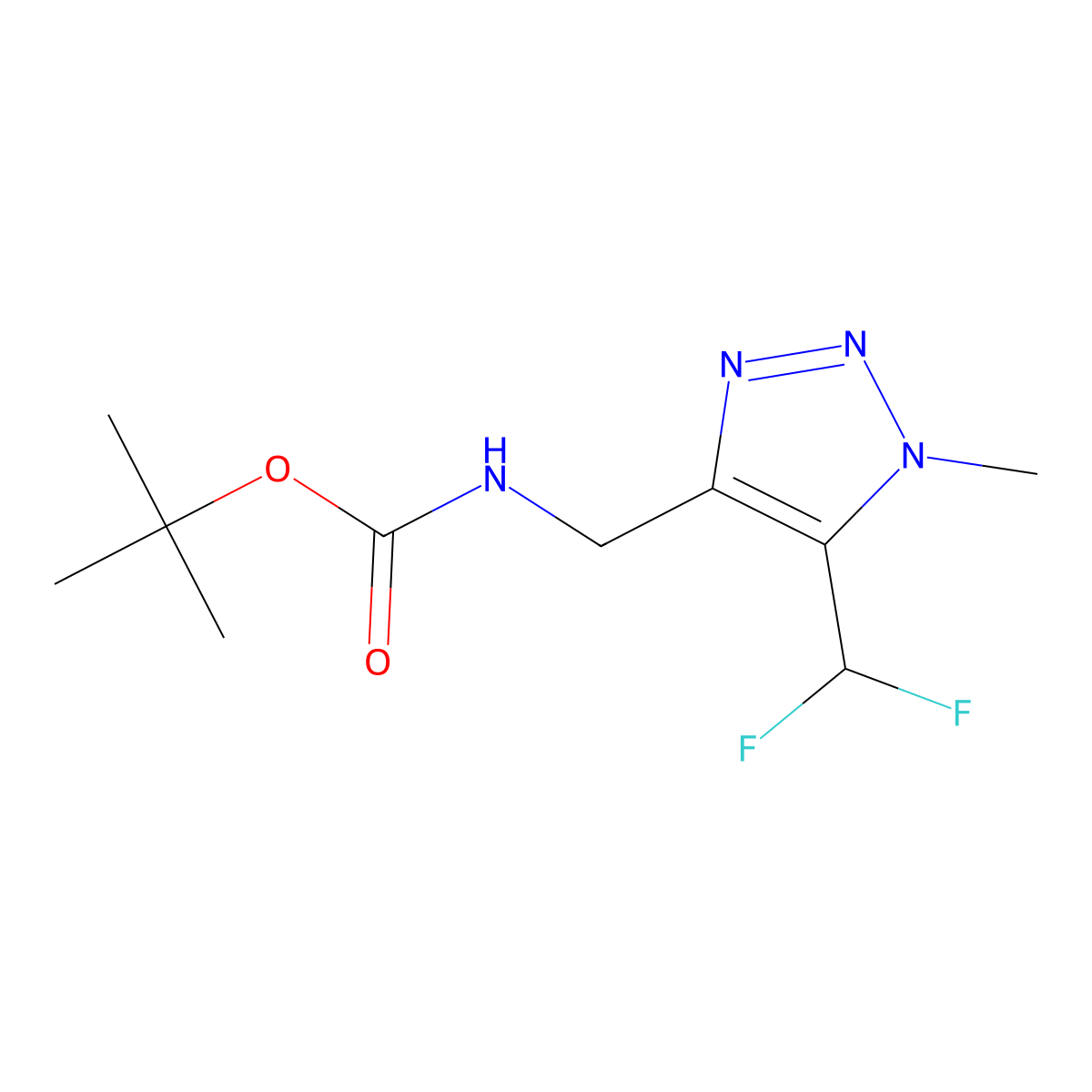 tert-butylN-{[5-(difluoromethyl)-1-methyl-1H-1,2,3-triazol-4-yl]methyl}carbamate molecular structure, CAS 2302854-92-6