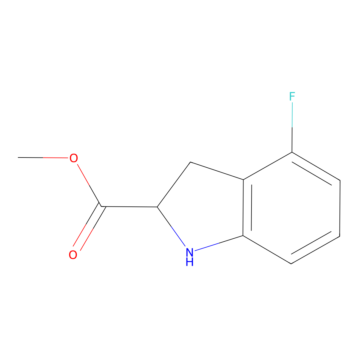 methyl 4-fluoro-2,3-dihydro-1H-indole-2-carboxylate molecular structure, CAS 230291-48-2