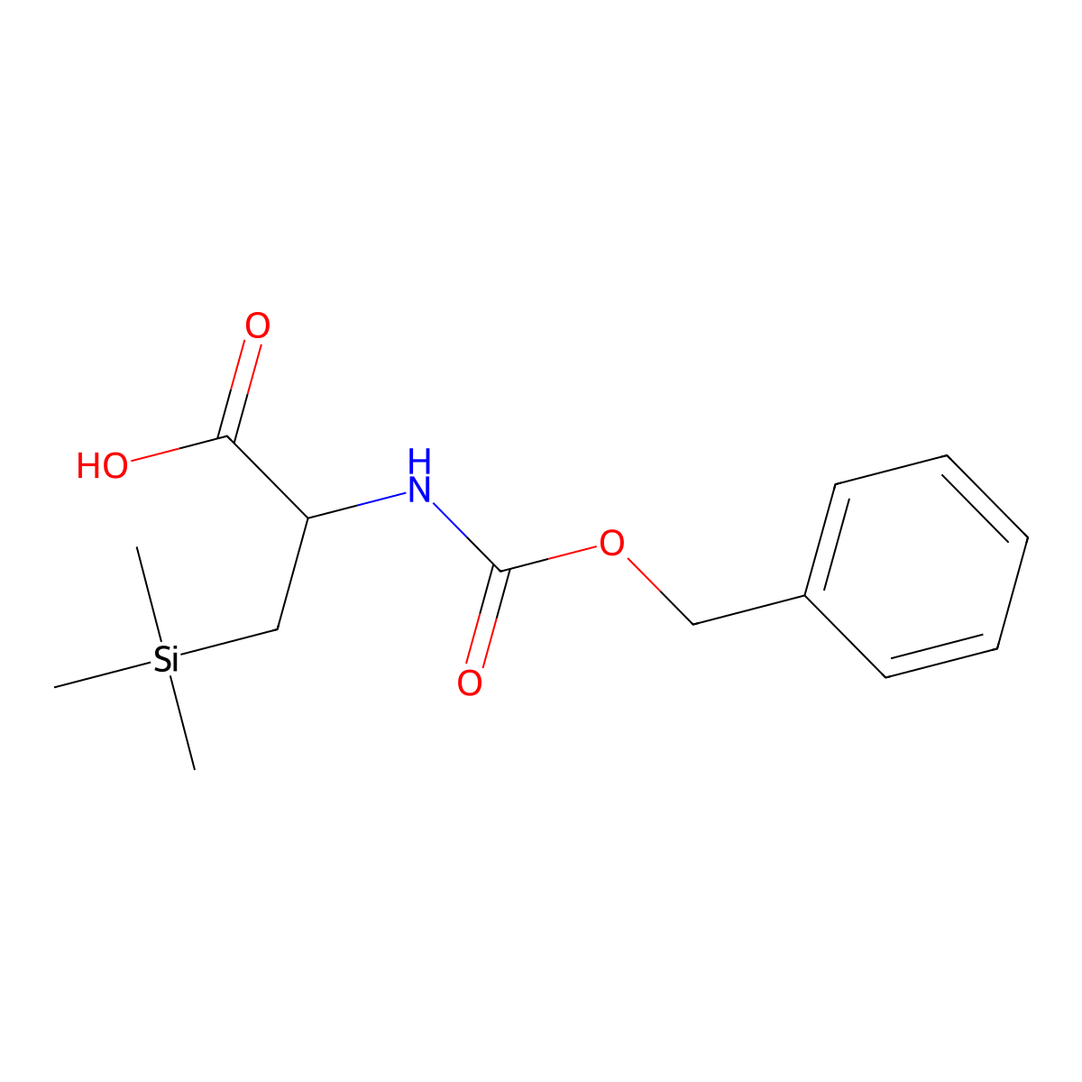 2-{[(Benzyloxy)carbonyl]amino}-3-(trimethylsilyl)propanoic acid molecular structure, CAS 230294-71-0