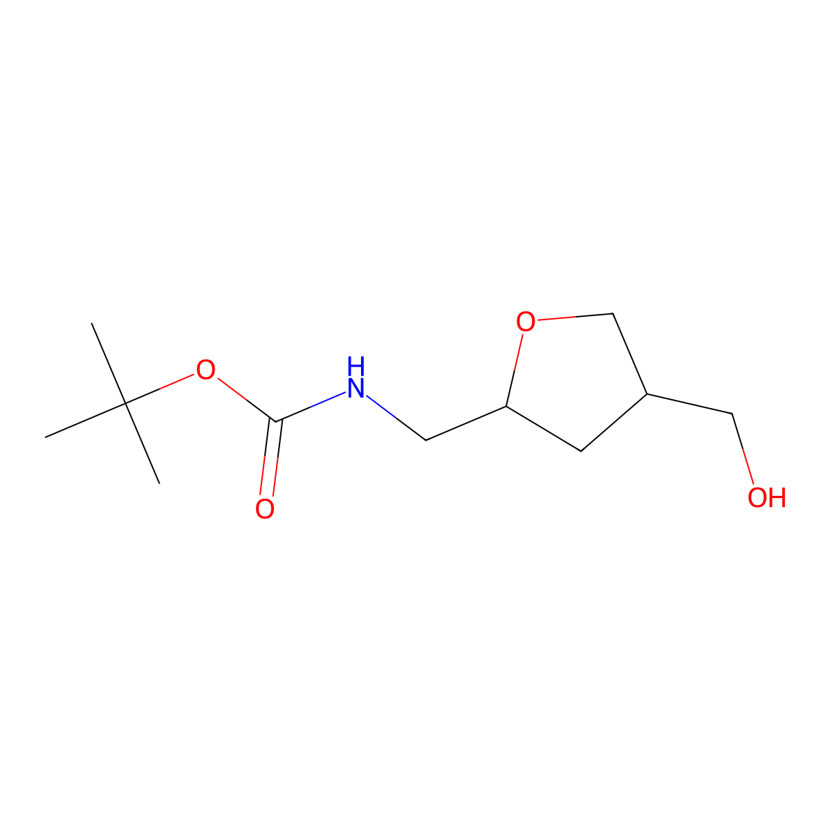 tert-butyl N-{[4-(hydroxymethyl)oxolan-2-yl]methyl}carbamate molecular structure, CAS 2302970-55-2