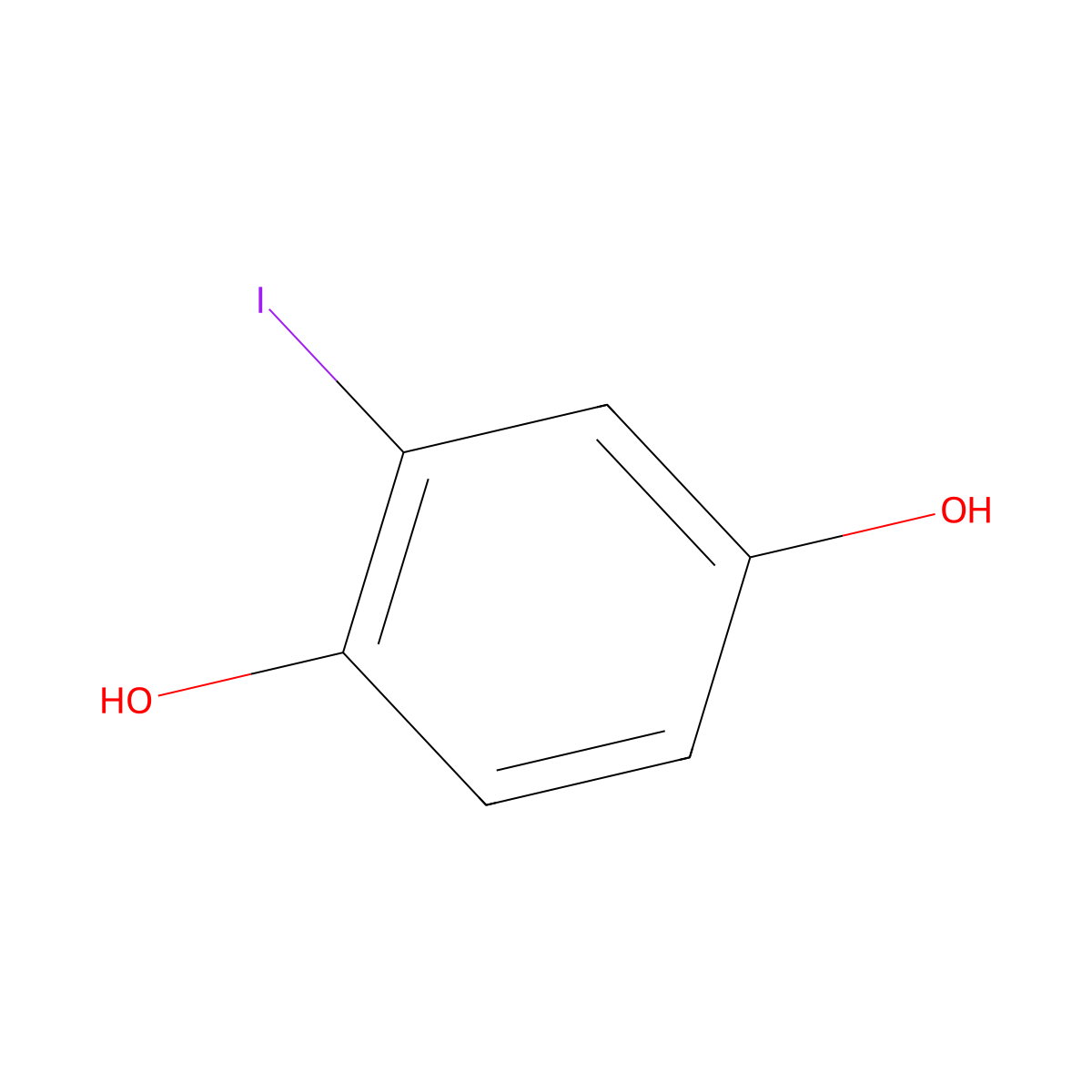 2-Iodo-1,4-benzenediol molecular structure, CAS 23030-43-5