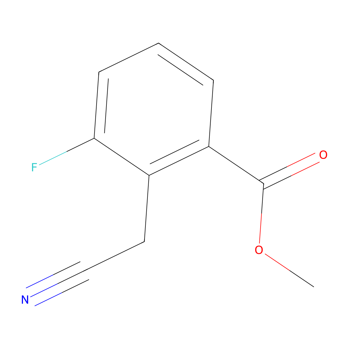Methyl 2-(cyanomethyl)-3-fluorobenzoate molecular structure, CAS 230301-82-3