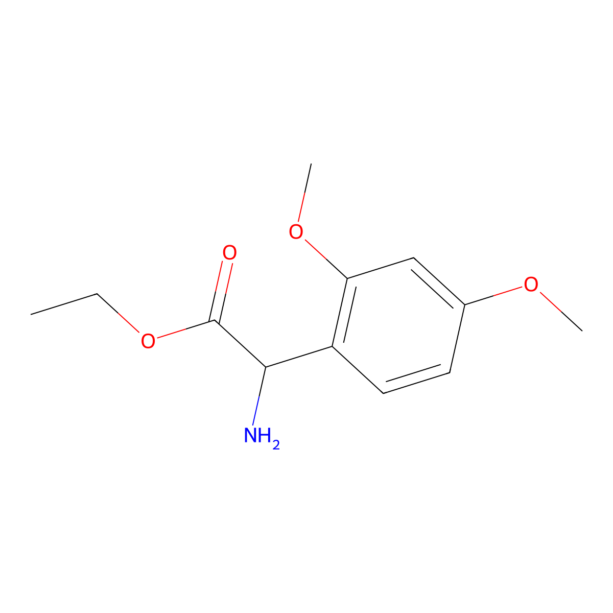 Ethyl 2-amino-2-(2,4-dimethoxyphenyl)acetate molecular structure, CAS 230302-66-6
