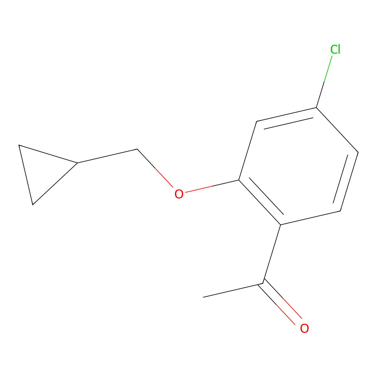 1-[4-Chloro-2-(cyclopropylmethoxy)phenyl]ethanone molecular structure, CAS 2303028-28-4