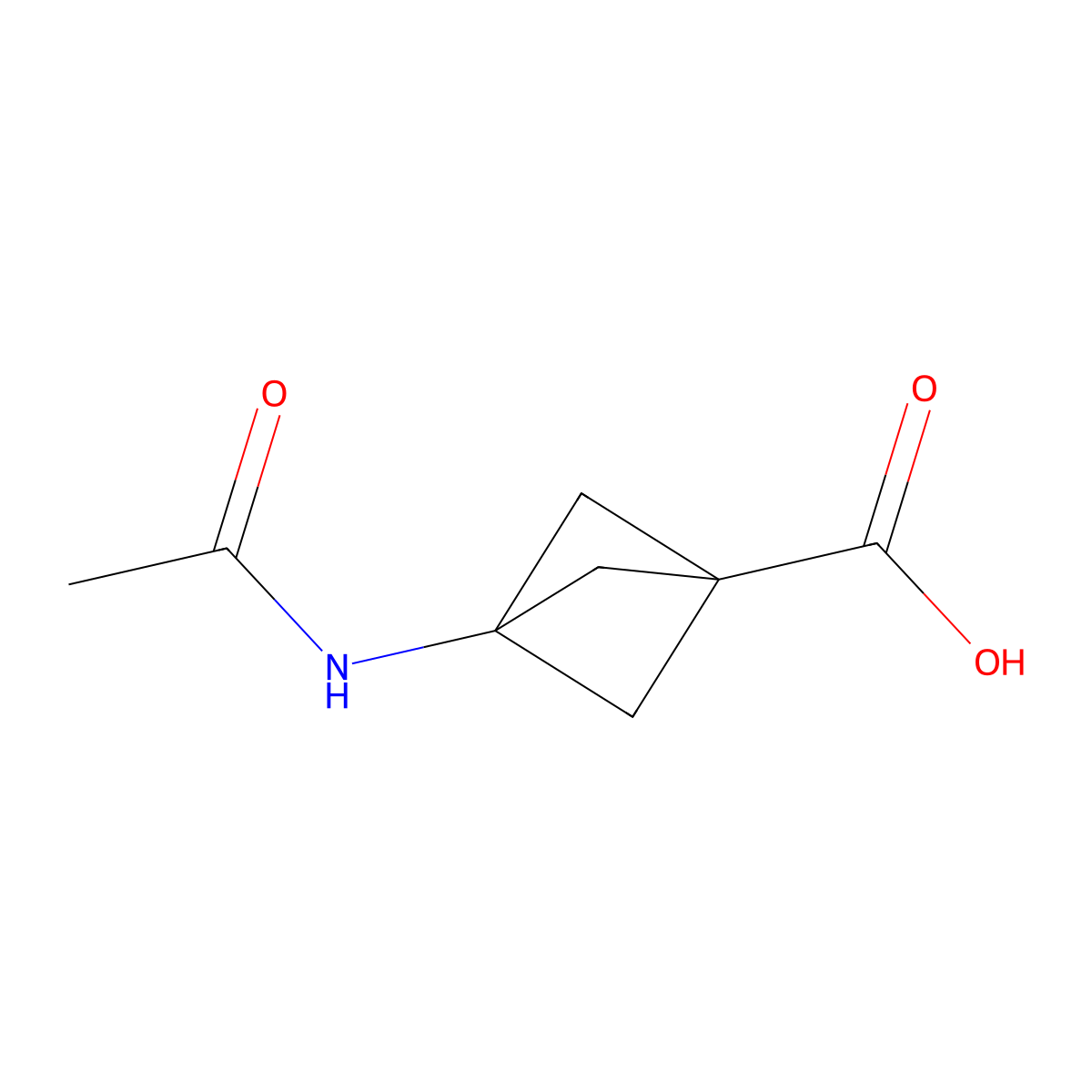 3-Acetamidobicyclo[1.1.1]pentane-1-carboxylic acid molecular structure, CAS 2303086-37-3
