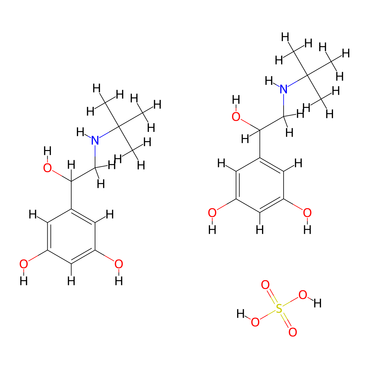 Terbutaline Sulfate molecular structure, CAS 23031-32-5