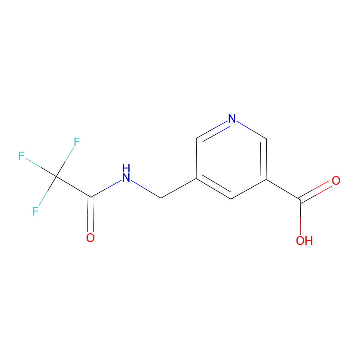 5-[(Trifluoroacetamido)methyl]pyridine-3-carboxylic acid molecular structure, CAS 2303215-46-3