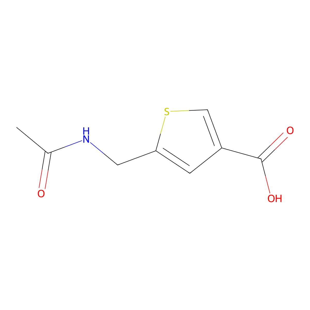 5-(Acetamidomethyl)thiophene-3-carboxylic acid molecular structure, CAS 2303349-89-3
