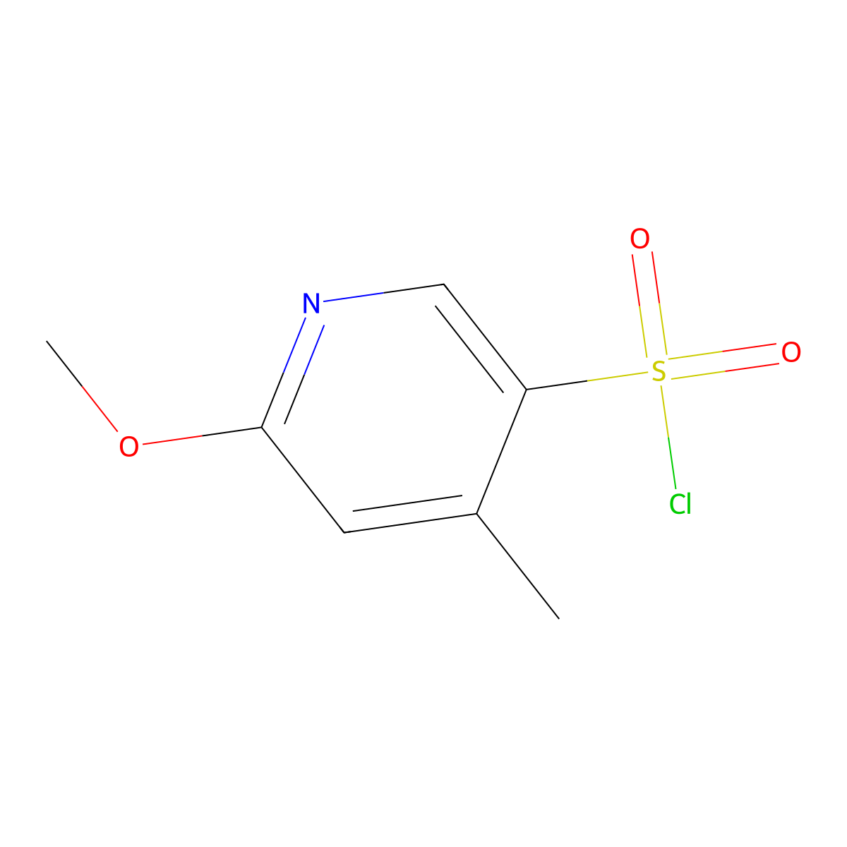 6-Methoxy-4-methylpyridine-3-sulfonyl chloride molecular structure, CAS 2303420-96-2