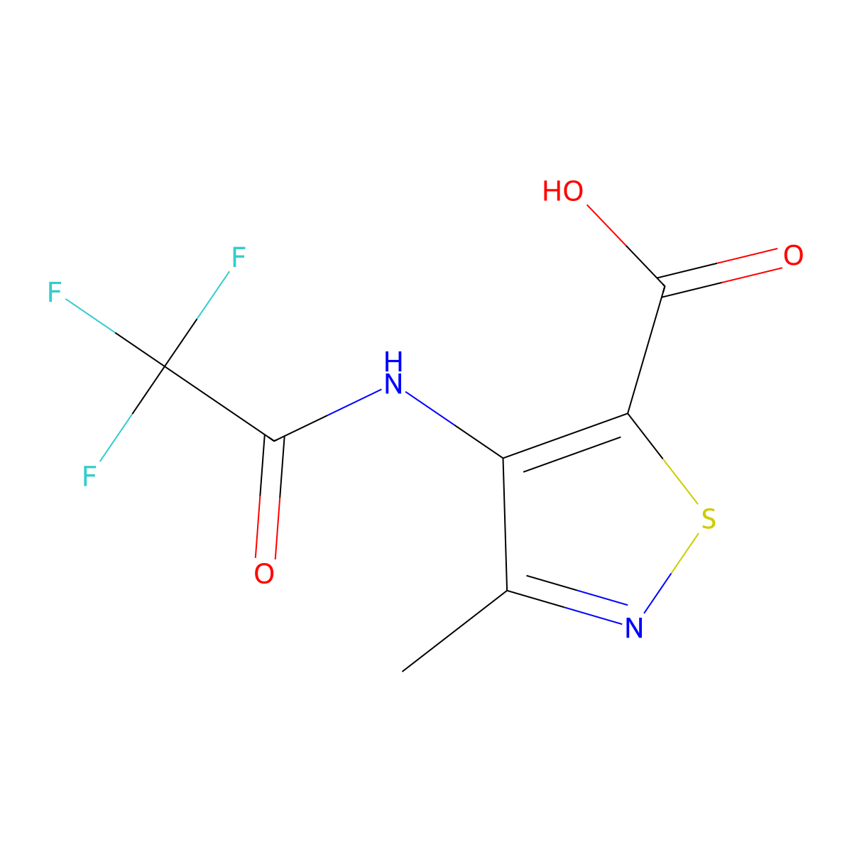 3-Methyl-4-(trifluoroacetamido)-1,2-thiazole-5-carboxylic acid molecular structure, CAS 2303436-96-4