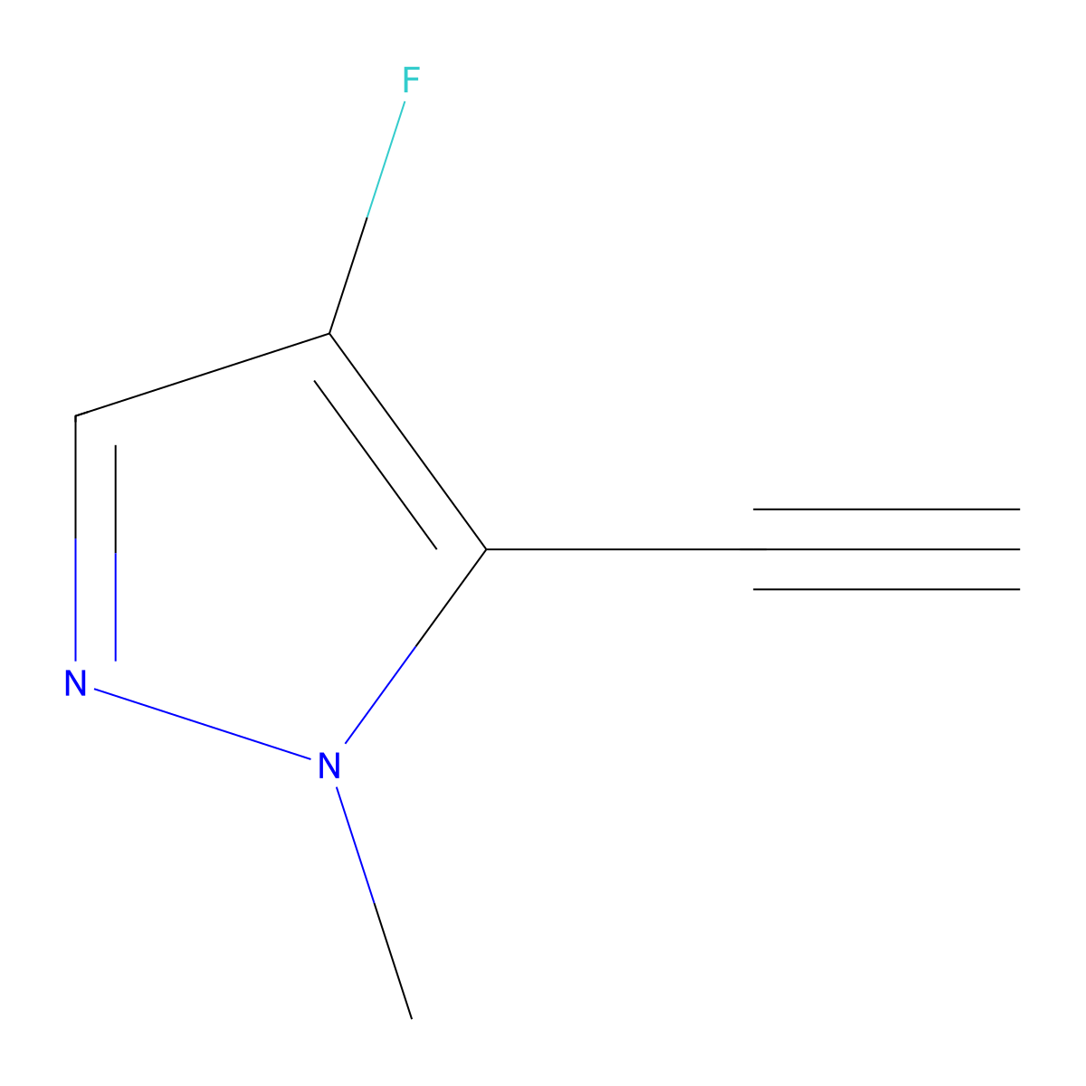 5-ethynyl-4-fluoro-1-methyl-1H-pyrazole molecular structure, CAS 2303453-40-7