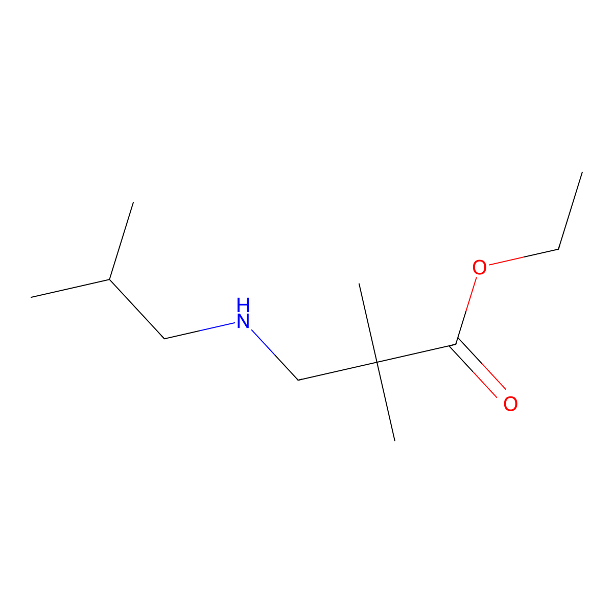 Ethyl 2,2-dimethyl-3-[(2-methylpropyl)amino]propanoate molecular structure, CAS 2303482-47-3