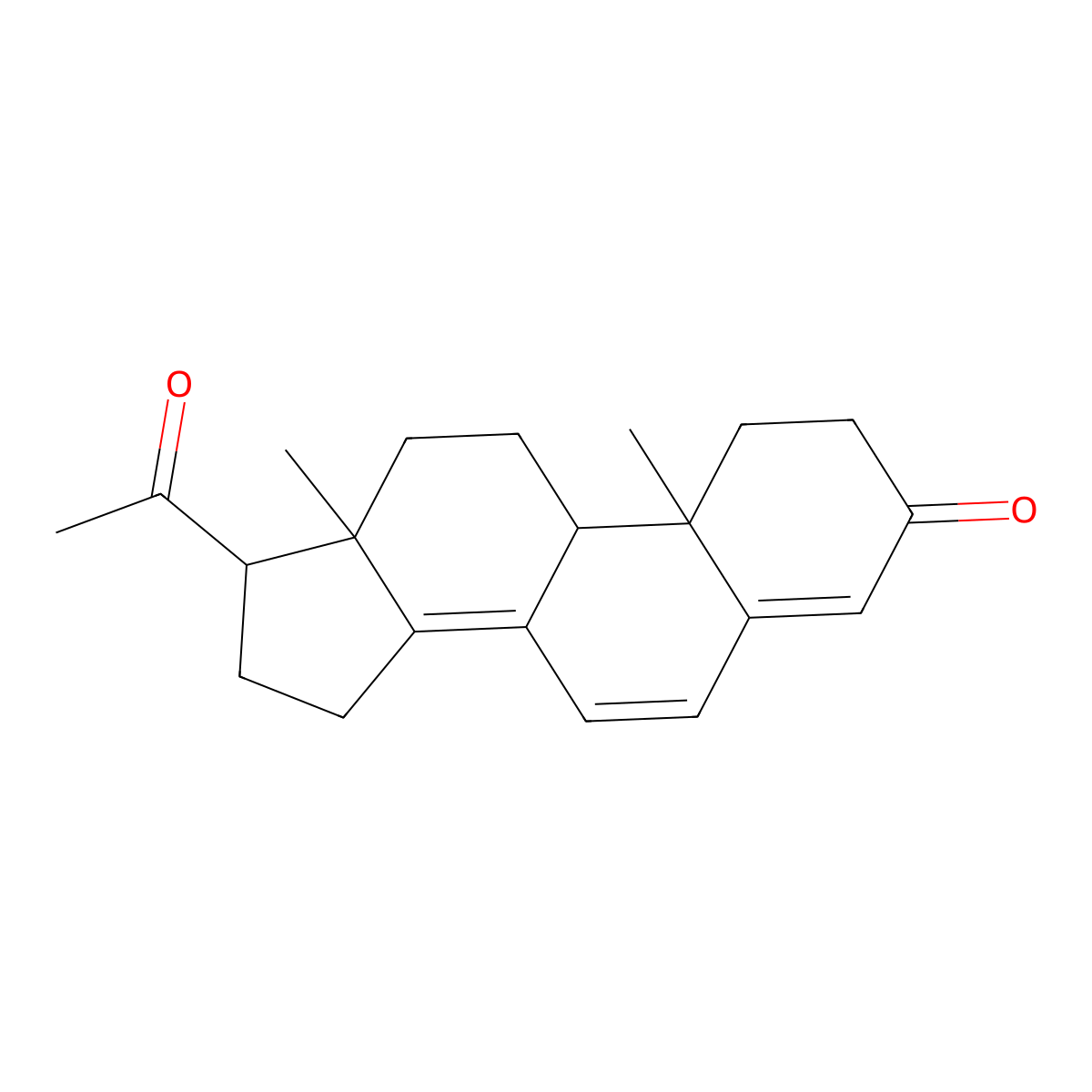 9beta,10alpha-Pregna-4,6,8(14)-triene-3,20-dione molecular structure, CAS 23035-53-2