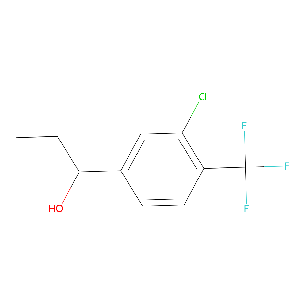 1-(3-Chloro-4-(trifluoromethyl)phenyl)propan-1-ol molecular structure, CAS 2303505-47-5