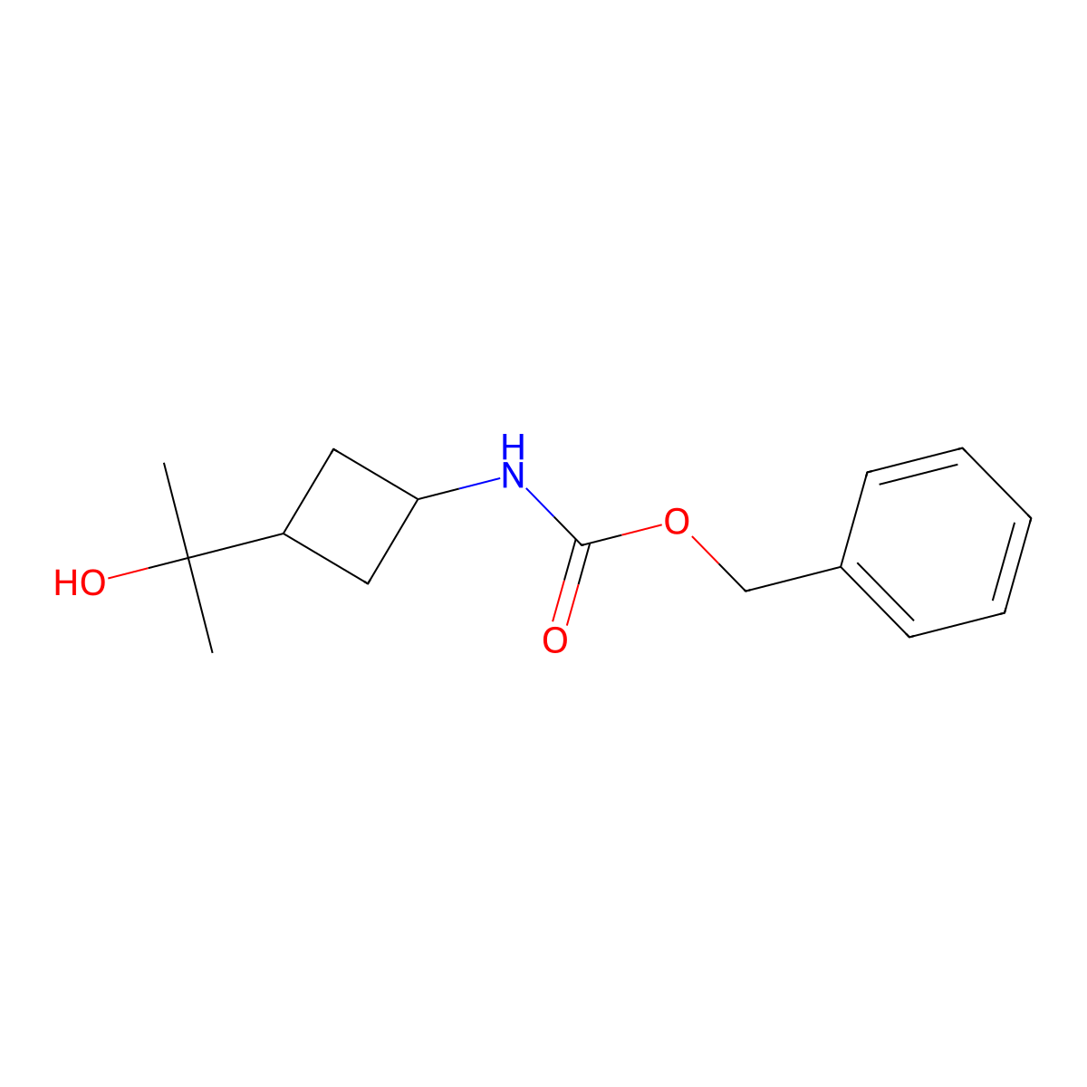 benzyl N-[3-(2-hydroxypropan-2-yl)cyclobutyl]carbamate molecular structure, CAS 2303532-42-3