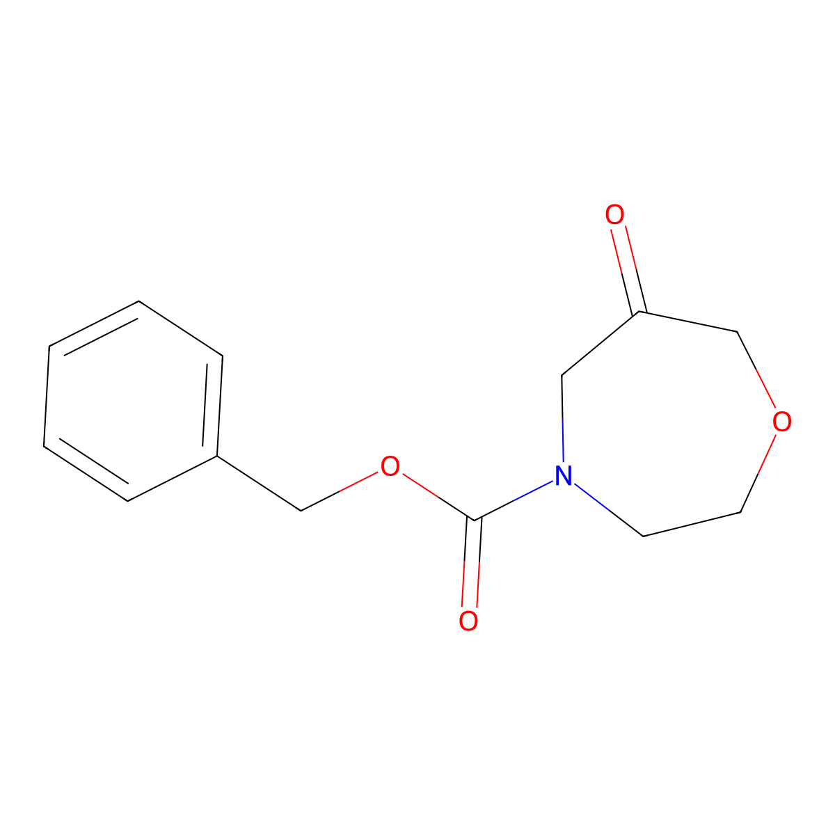 Benzyl 6-oxo-1,4-oxazepane-4-carboxylate molecular structure, CAS 2303540-08-9