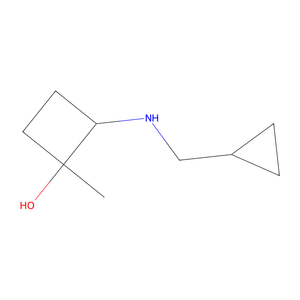 (1S,2S)-2-[(Cyclopropylmethyl)amino]-1-methylcyclobutan-1-ol molecular structure, CAS 2303549-20-2