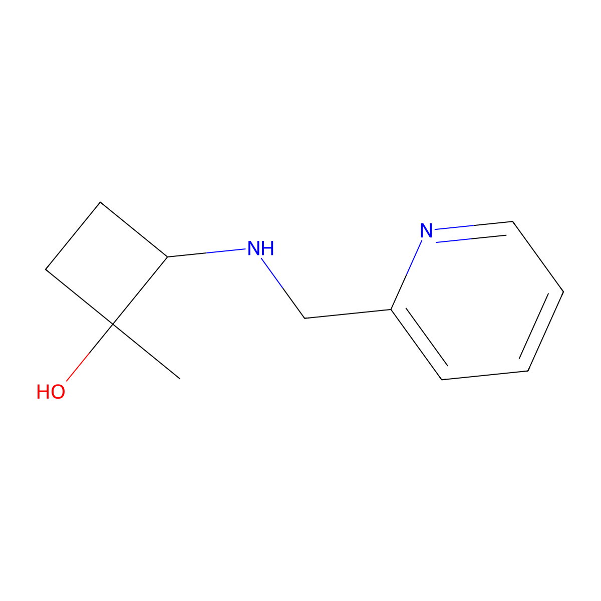 (1S,2S)-1-methyl-2-{[(pyridin-2-yl)methyl]amino}cyclobutan-1-ol molecular structure, CAS 2303549-23-5