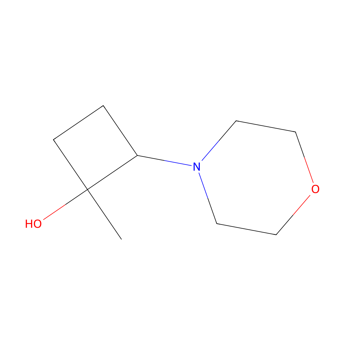 (1S,2S)-1-Methyl-2-(morpholin-4-yl)cyclobutan-1-ol molecular structure, CAS 2303549-25-7